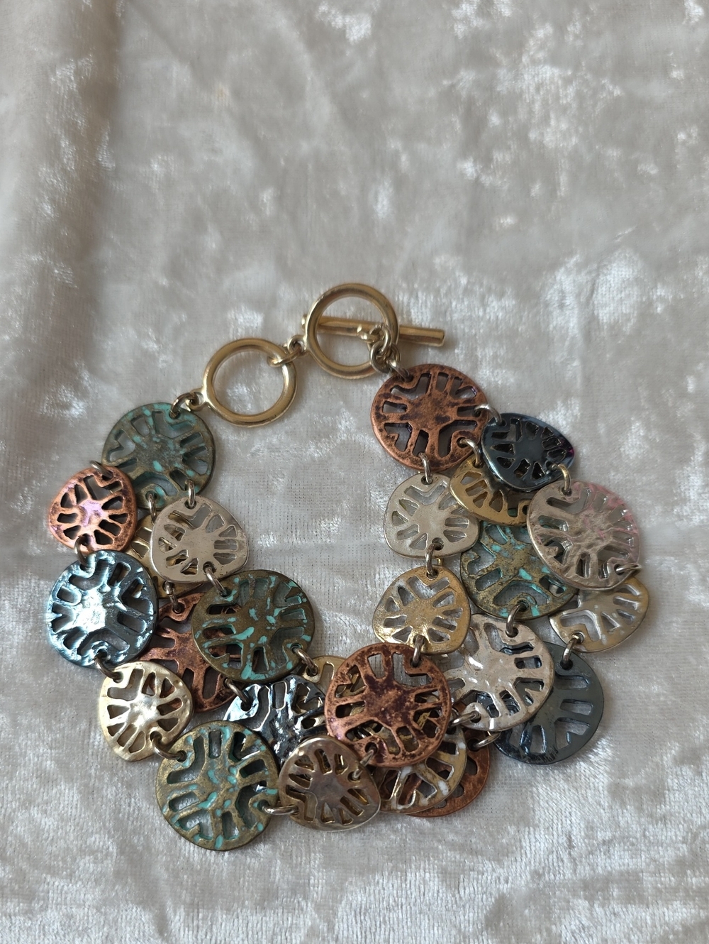 Vintage Mixed Metals Bohemian Statement Bracelet